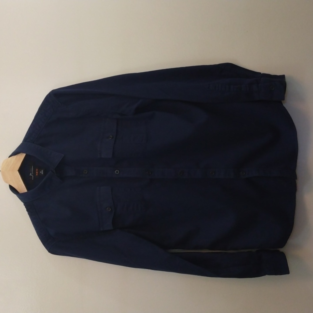 Marc Anthony Medium Slim Fit Navy Cotton Shirt - Picture 3 of 7